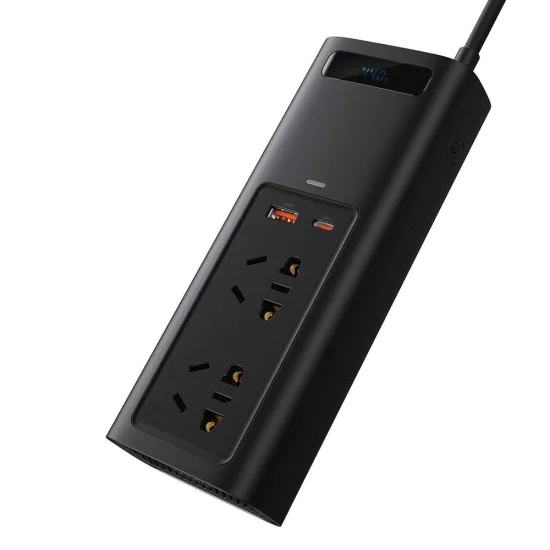USB инвертор за кола, Type-C, CN/EU, 220V, 150W - Baseus (CRNBQ-A01) - Черен