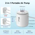 Въздушна помпа Mica, LED светлина - Baseus PocketGo (C11157700221-00) - Бял