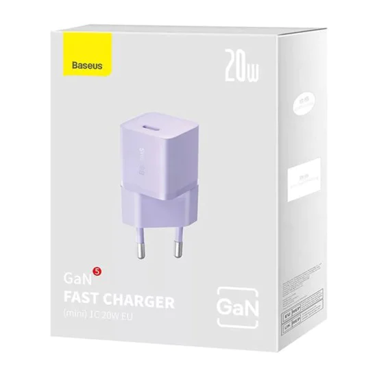 Char Charge Type-C, Fast Charging, GaN, 20W - Baseus (CCGN050105) - Purple