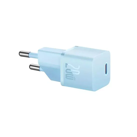 Зарядно устройство Type-C, бързо зареждане, GaN, 20W - Baseus (CCGN050103) - синьо
