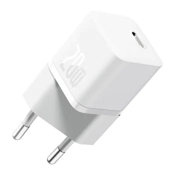 Зарядно устройство Type-C, бързо зареждане, GaN, 20W - Baseus (CCGN050102) - бяло