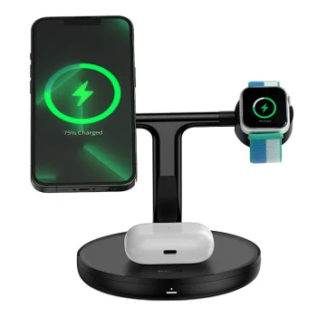 Char Charging Station за iPhone, iWatch, AirPods - Baseus Swan (WXTE000101) - Черен