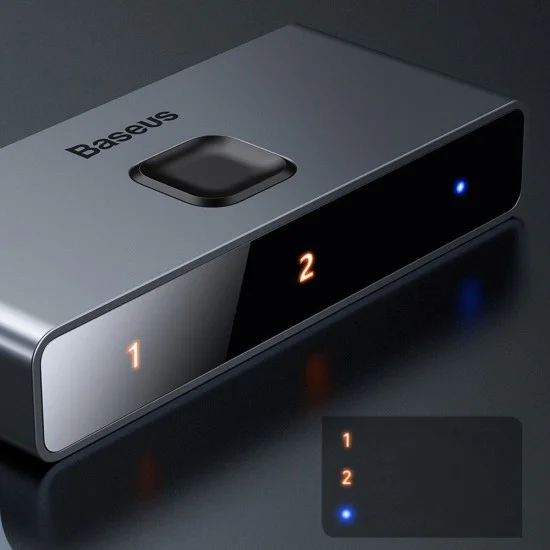 3x HDMI адаптер, 4K@30Hz - Baseus Matrix HDMI Switcher (CAHUB-BC0G) - Space Gray