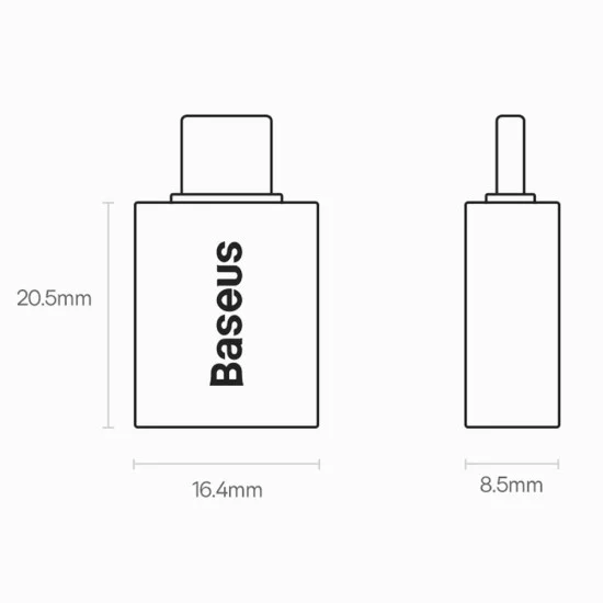 Адаптер Type-C към USB 3.2, 10 Gbps, с OTG - Baseus Ingenuity Series (ZJJJQ000003) - син