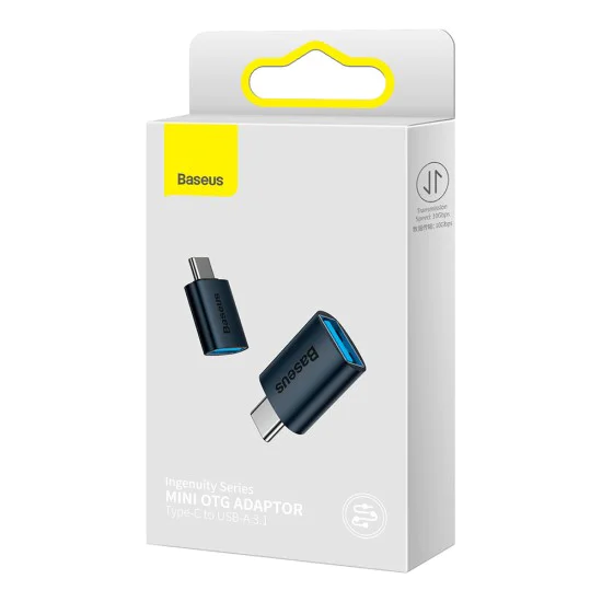 Адаптер Type-C към USB 3.2, 10 Gbps, с OTG - Baseus Ingenuity Series (ZJJJQ000003) - син