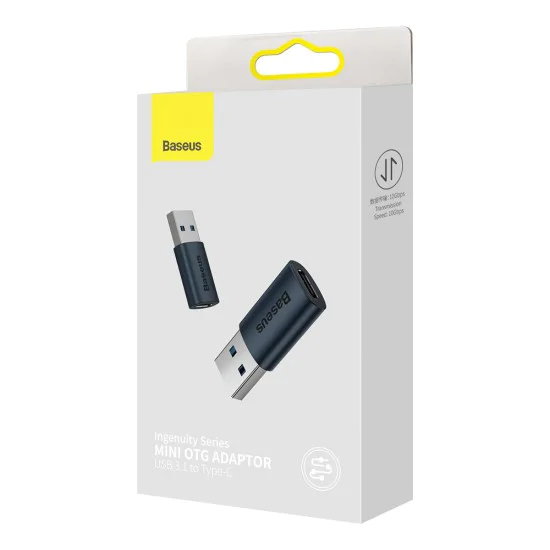 USB 3.1 мъжки към женски адаптер тип C - серия Baseus Ingenuity (ZJJJQ000103) - син