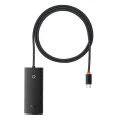 USB-C към 4x USB 3.0 хъб, тип-C, 1 м - серия Baseus Lite (WKQQX030401) - черен