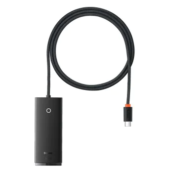 USB-C към 4x USB 3.0 хъб, тип-C, 1 м - серия Baseus Lite (WKQQX030401) - черен