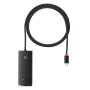 USB-C към 4x USB 3.0 хъб, тип-C, 1 м - серия Baseus Lite (WKQQX030401) - черен