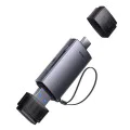 USB четец на карти, Type-C 3.0 към MicroSD, SD - Baseus Lite Series (WKQQX060113) - сив