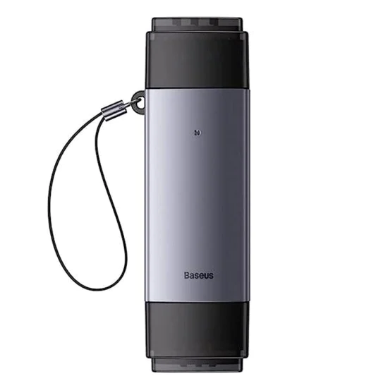 USB четец на карти, Type-C 3.0 към MicroSD, SD - Baseus Lite Series (WKQQX060113) - сив