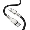 Кабел Type-C към Type-C, супер бързо зареждане, 100W, 480Mbps, 20V, 5A, 1m - Baseus Cafule Series Metal (CATJK-C01) - черен