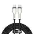 Кабел Type-C към Type-C, Super Fast Charge, 100W, 480Mbps, 20V, 5A, 2m - Baseus Cafule Series Metal (CATJK-D01) - Черен
