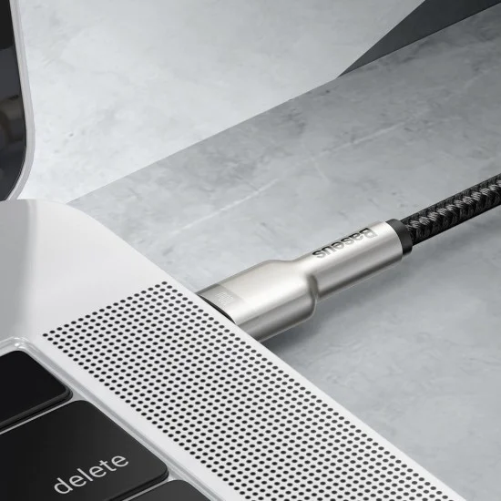 Кабел Type-C към Type-C, Super Fast Charge, 100W, 480Mbps, 20V, 5A, 2m - Baseus Cafule Series Metal (CATJK-D01) - Черен