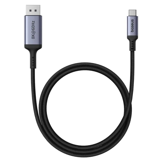 Baseus - Адаптер High Definition Series (B0063370D111-00) - Type-C към DisplayPort 8K, 1.5 м - Черен