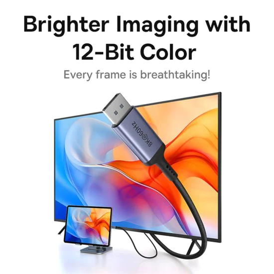 Baseus - Адаптер High Definition Series (B0063370D111-00) - Type-C към DisplayPort 8K, 1.5 м - Черен