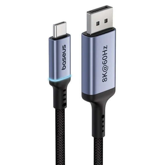 Baseus - Адаптер High Definition Series (B0063370D111-00) - Type-C към DisplayPort 8K, 1.5 м - Черен