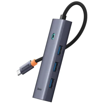 Хъб тип-C към HDMI, 4 x USB, 4K@30Hz - Baseus UltraJoy (B00052809813-00) - Космическо сиво