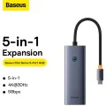 Хъб тип-C към HDMI, 4 x USB, 4K@30Hz - Baseus UltraJoy (B00052809813-00) - Космическо сиво