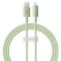 USB към Lightning кабел, 480Mbps, 2.4A, 2m - Baseus Habitat Series (P10360200631-01) - Natural Green