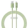 USB към Lightning кабел, 480Mbps, 2.4A, 2m - Baseus Habitat Series (P10360200631-01) - Natural Green