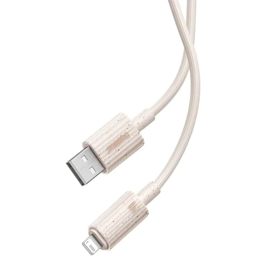 USB към Lightning кабел, 480Mbps, 2.4A, 2m - Baseus Habitat Series (P10360200631-01) - Natural Green