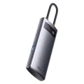 Хъб тип C до 4 x USB 3.0, тип C - серия Baseus Metal Gleam (WKWG070013) - сив