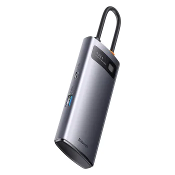 Хъб тип C до 4 x USB 3.0, тип C - серия Baseus Metal Gleam (WKWG070013) - сив