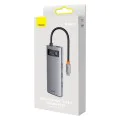 Хъб тип C до 4 x USB 3.0, тип C - серия Baseus Metal Gleam (WKWG070013) - сив