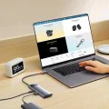 Хъб тип C до 4 x USB 3.0, тип C - серия Baseus Metal Gleam (WKWG070013) - сив