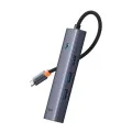 Hub Type-C към 3 x USB 3.0, RJ45 - Baseus UltraJoy Series (B0005280A813-00) - Space Gray