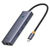 Hub Type-C към 3 x USB 3.0, RJ45 - Baseus UltraJoy Series (B0005280A813-00) - Space Gray