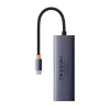 Hub Type-C към 3 x USB 3.0, RJ45 - Baseus UltraJoy Series (B0005280A813-00) - Space Gray