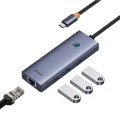 Hub Type-C към 3 x USB 3.0, RJ45 - Baseus UltraJoy Series (B0005280A813-00) - Space Gray