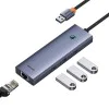 USB хъб към 3 x USB 3.0, RJ45 - Baseus UltraJoy Series (B0005280A813-01) - Space Gray