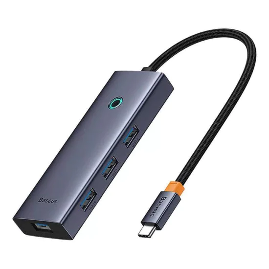 Хъб Type-C към HDMI, 4xUSB, Type-C, 4K@60Hz - Baseus UltraJoy (B00052807813-01) - Space Gray