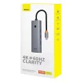 Хъб Type-C към HDMI, 4xUSB, Type-C, 4K@60Hz - Baseus UltraJoy (B00052807813-01) - Space Gray
