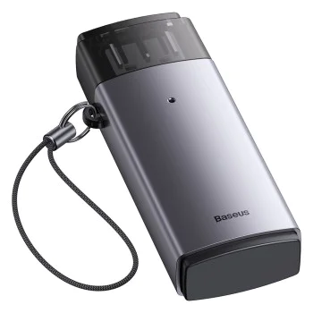 Четец на карти USB към SD, TF - Baseus Lite Series (WKQQX060013) - Сив