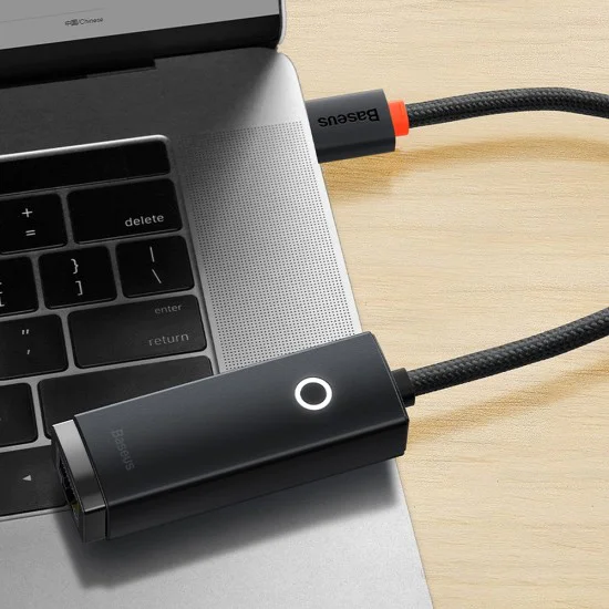 Адаптер за LAN порт USB към RJ45, 100 Mbps - серия Baseus Lite (WKQXX000001) - черен