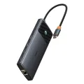 USB-C хъб към 2 x HDMI, 3xUSB, 2xUSB-C, RJ45, SD,TF - Baseus Metal Gleam Series II (B00061800123-00) - Черен