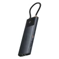 USB-C хъб към 2 x HDMI, 3xUSB, 2xUSB-C, RJ45, SD,TF - Baseus Metal Gleam Series II (B00061800123-00) - Черен