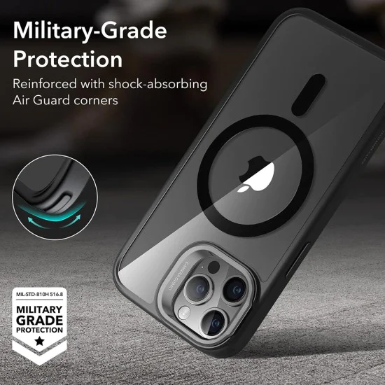 Калъф за iPhone 15 Pro Max - ESR Classic Classic Hybrid HaloLock HaloLock Kickstand - Clear Black