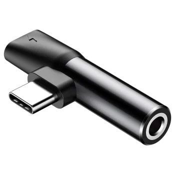 Аудио адаптер Type-C към Type-C, жак 3,5 мм - Baseus L41 (CATL41-01/A10229300117-Z1) - черен