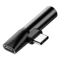 Аудио адаптер Type-C към Type-C, жак 3,5 мм - Baseus L41 (CATL41-01/A10229300117-Z1) - черен