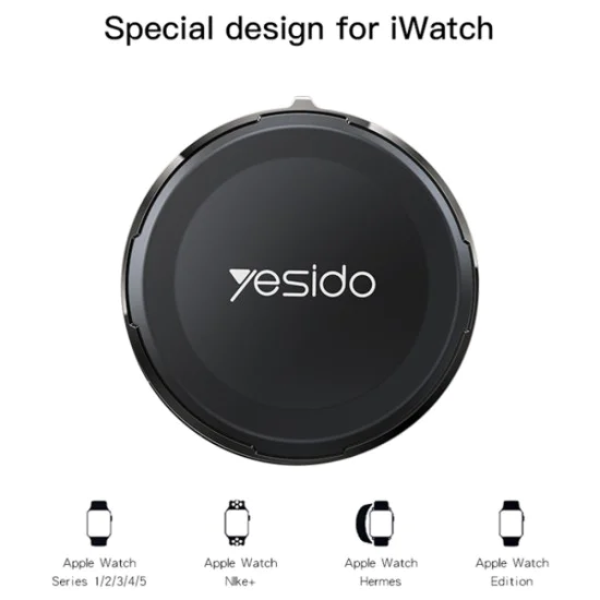 Безжично зарядно устройство за iWatch, 2,5 W - Yesido (DS18) - черно