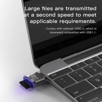 Четец на карти Type-C към TF с OTG функция - Yesido (GS19) - Сив