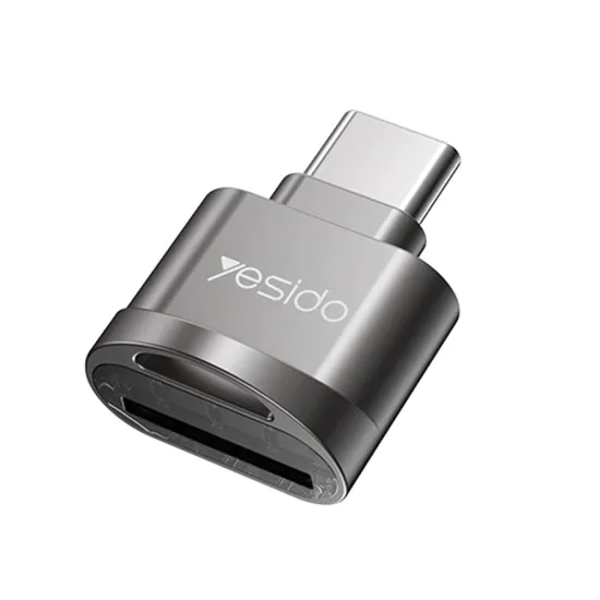 Четец на карти Type-C към TF с OTG функция - Yesido (GS19) - Сив