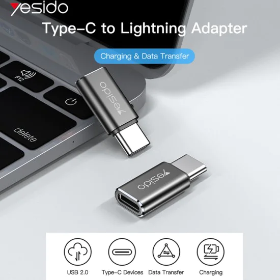 Адаптер Type-C към Lightning с OTG функция - Yesido (GS22) - Сив
