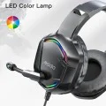 Слушалки с кабел с RGB светлини, жак - Yesido (EK01) - черни