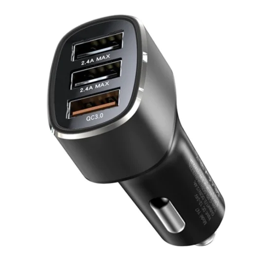 3x USB зарядно за кола - Yesido (Y46) - черно